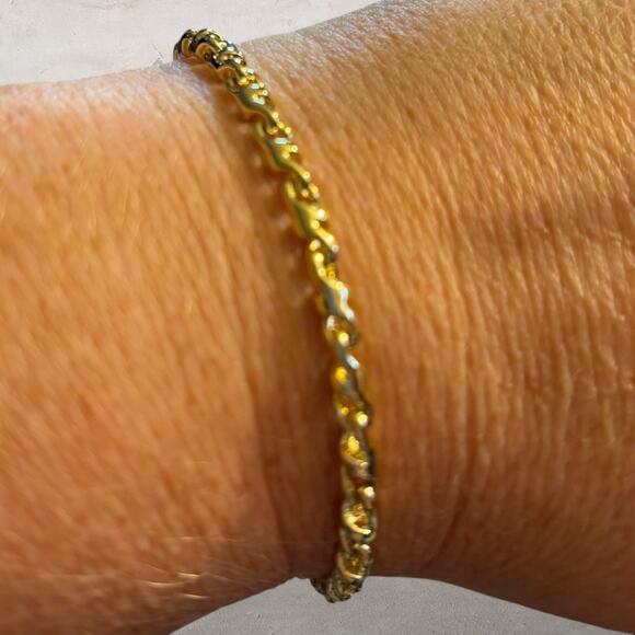 Yellow Gold Turkish Rope Link Chain Bracelet - Picture 1 of 3